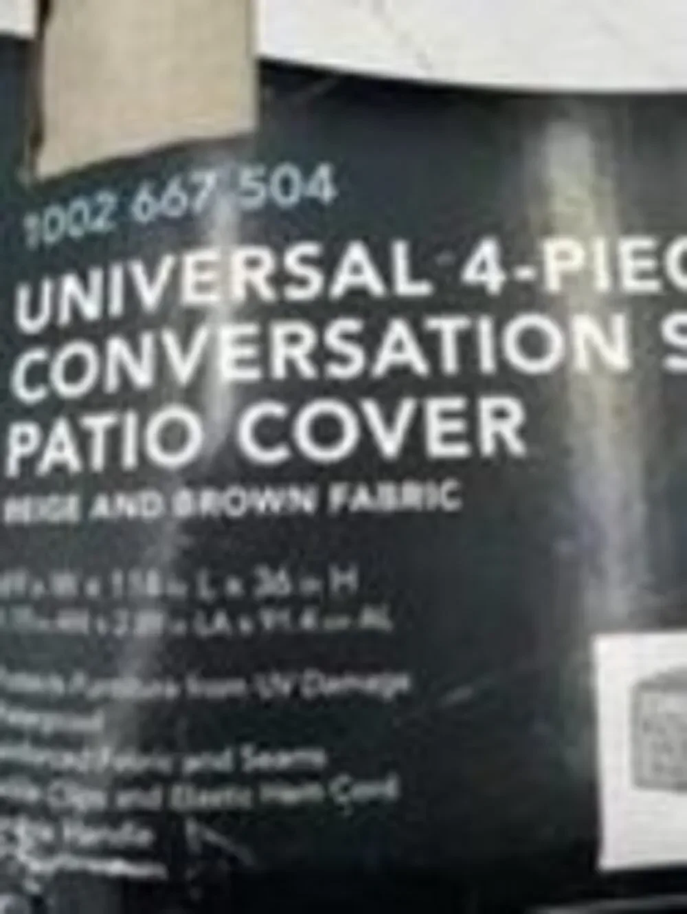 Hampton Bay Universal One Piece Cover for Four Piece Patio Set NIB 69x114x36